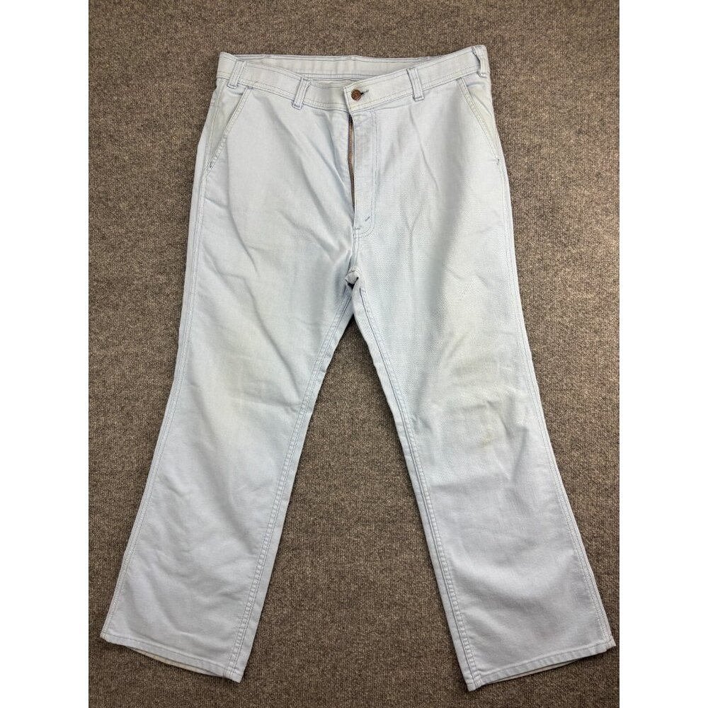 Vintage 70s 80s Levi's Pants Men's W36 x L28 Baby Blue Bootcut Workwear